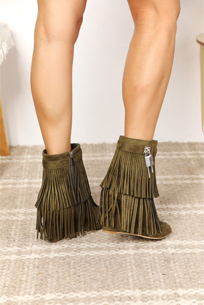 Tassel Wedge Heel Ankle | Booties