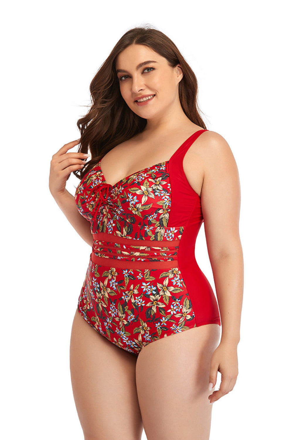 Floral Drawstring | One-Piece Swimsuit