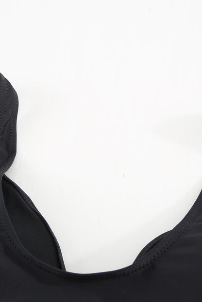 Two-Tone Crisscross Frill Trim | Two-Piece Swimsuit