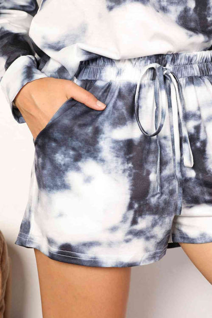Tie-Dye Round Neck Top and Shorts | Lounge Set