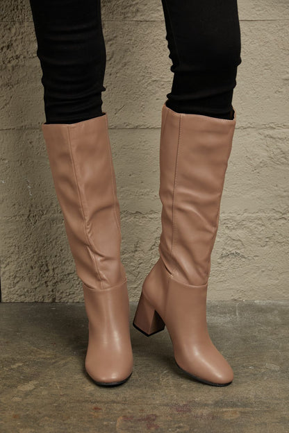 Block Heel Knee High | Boots