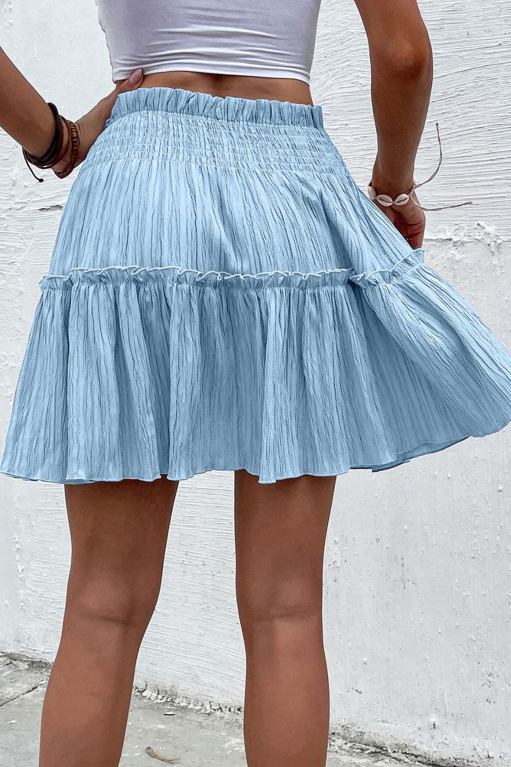 Doll Up Smocked Waist Frill Trim | Skirt