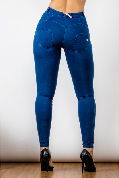 Comfy Huggers Blue Buttoned Skinny | Jeans