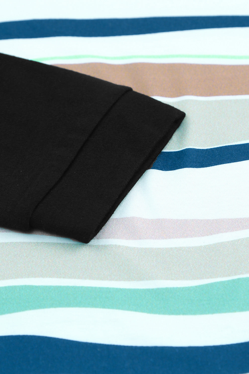 Striped Round Neck Long Sleeve  |Top