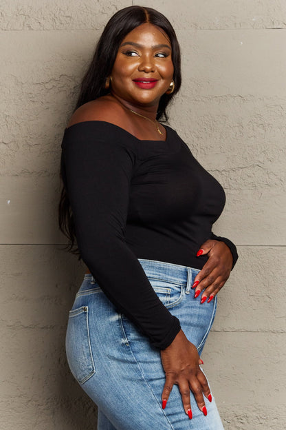 Asymmetrical Neck Long Sleeve | Top