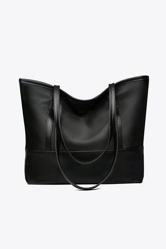 All Black Vegan Leather Tote | Bag
