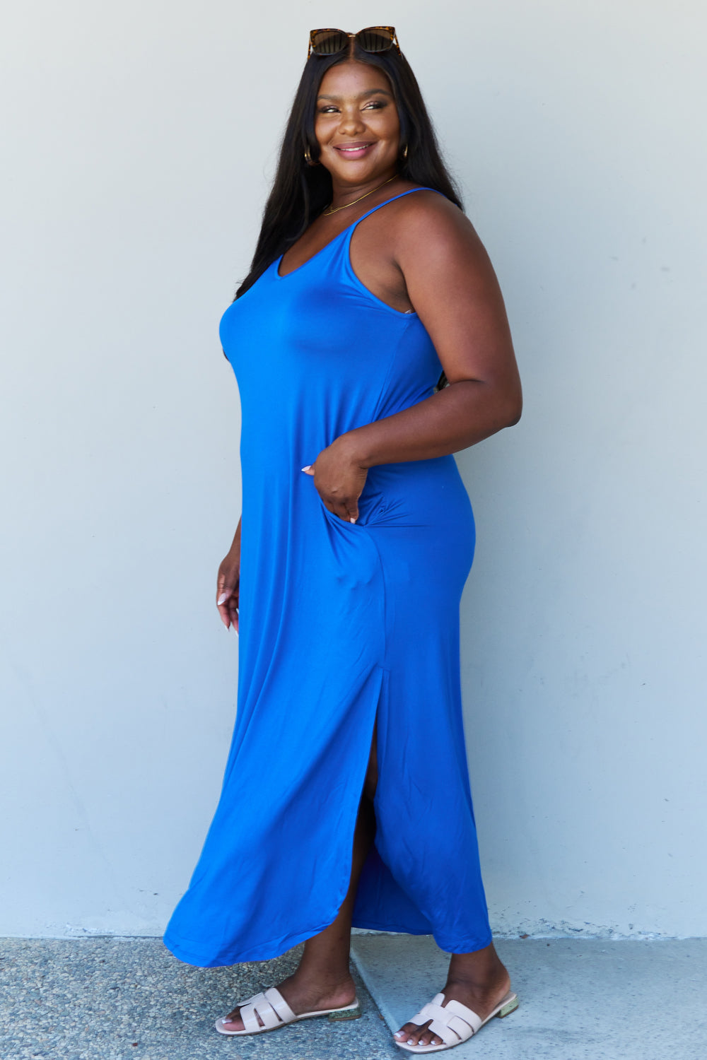 Cami Side Slit in Royal Blue | Maxi Dress