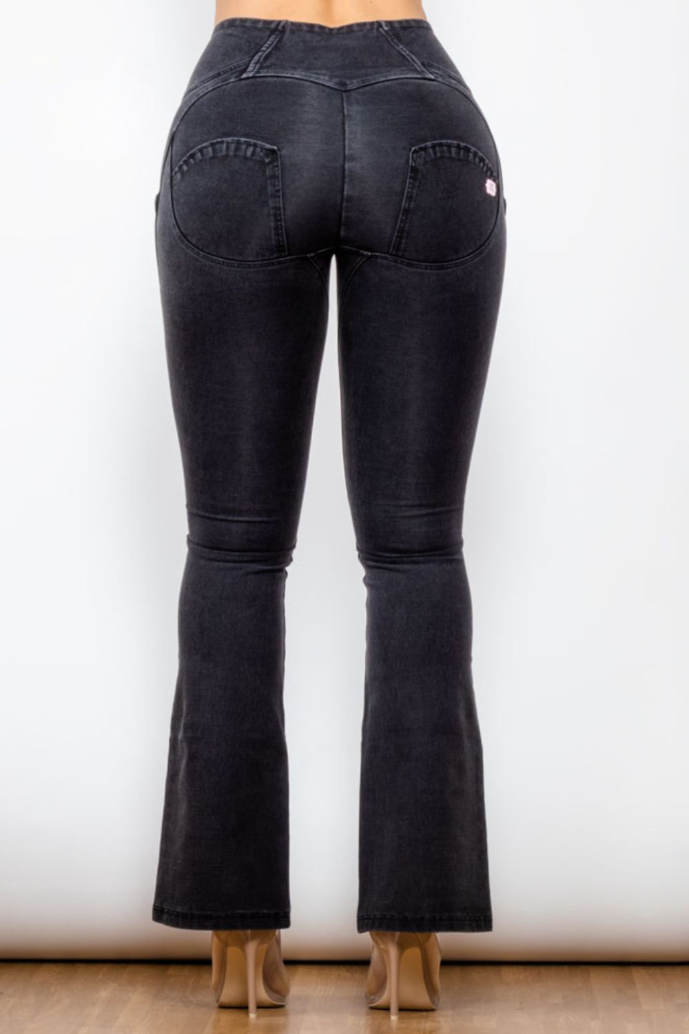 Comfy Huggers Zip Detail Flare Long | Jeans