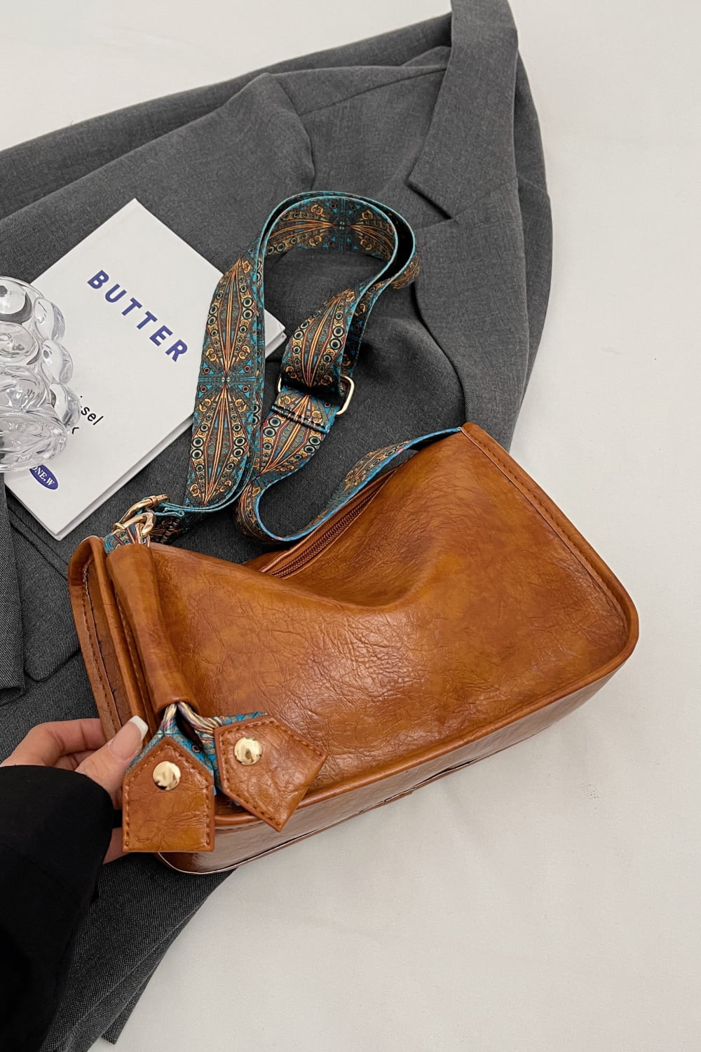 Ethnic Strap Vegan Leather Shoulder | Bag