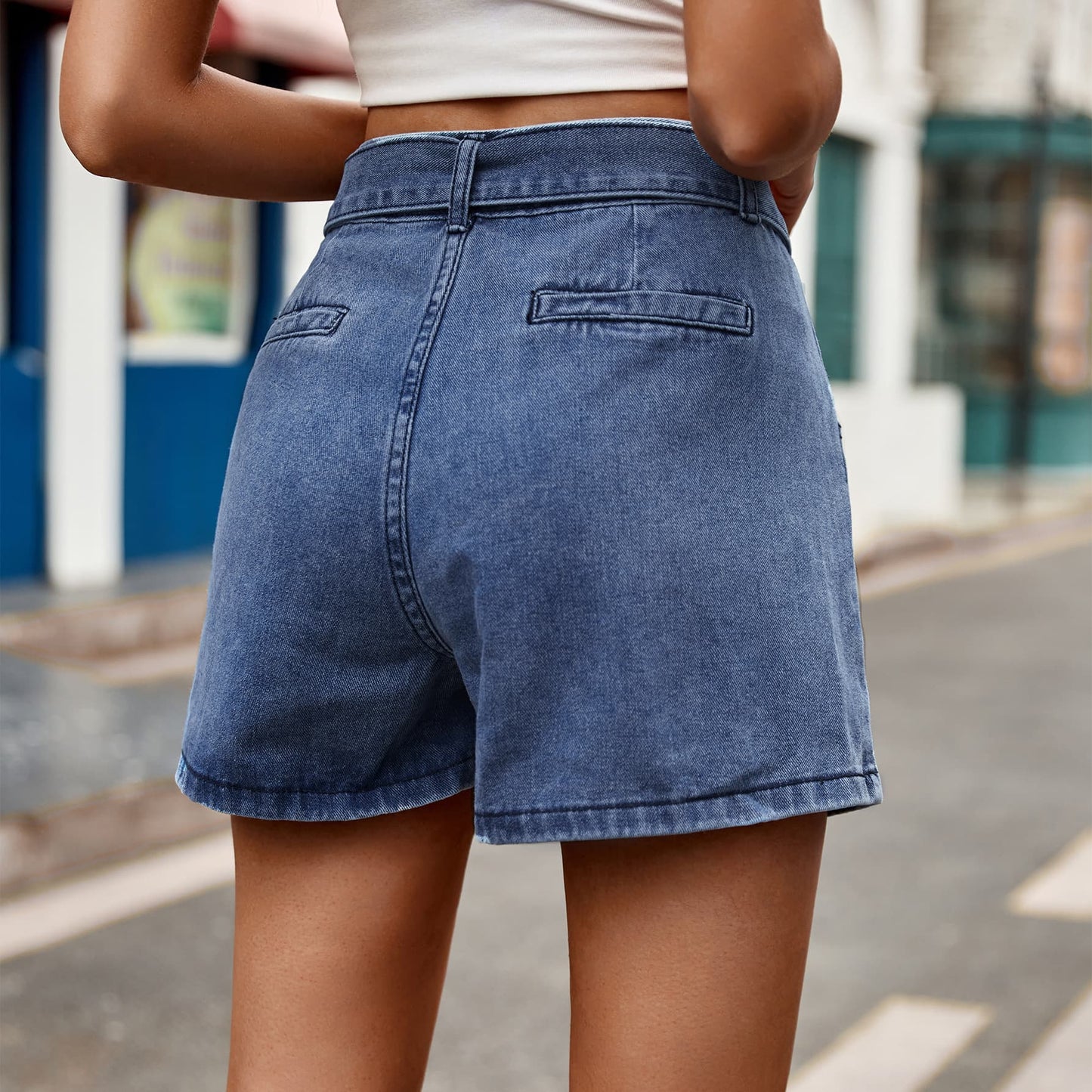 Tie Belt Denim | Shorts