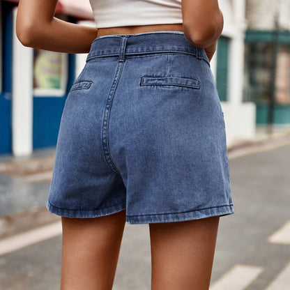 Tie Belt Denim | Shorts