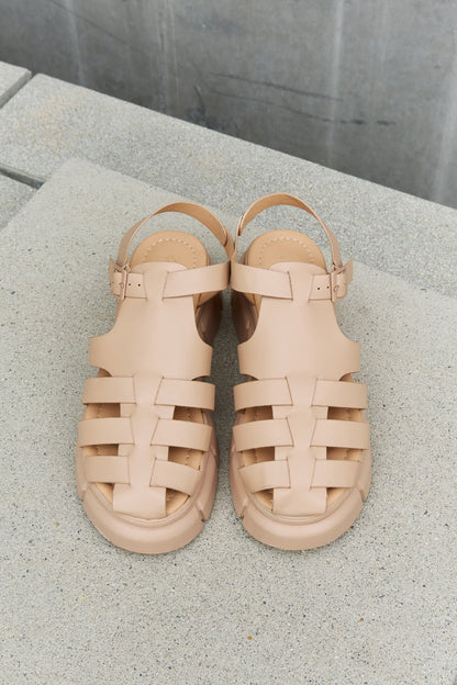 Tan Platform Cage Stap | Sandals