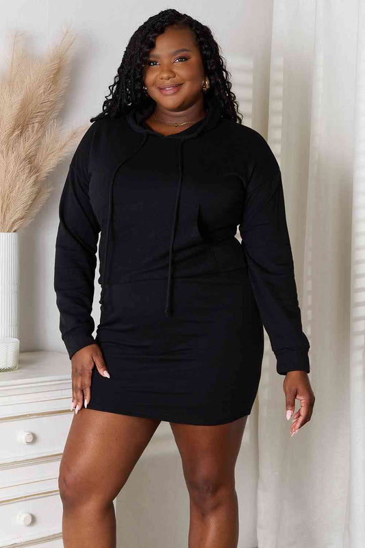 Drawstring Long Sleeve Hooded | Dress