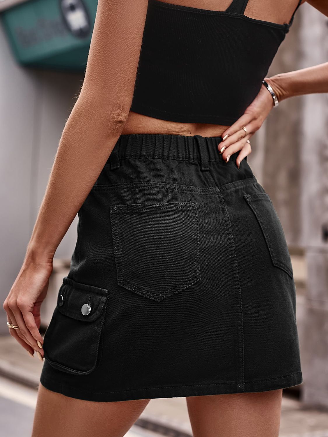 Denim Cargo | Mini Skirt