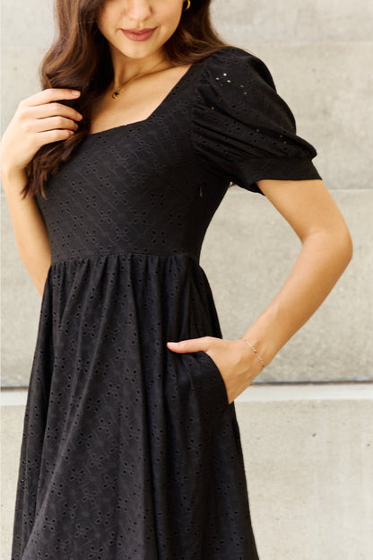 Square Neck Crochet Mini | Dress