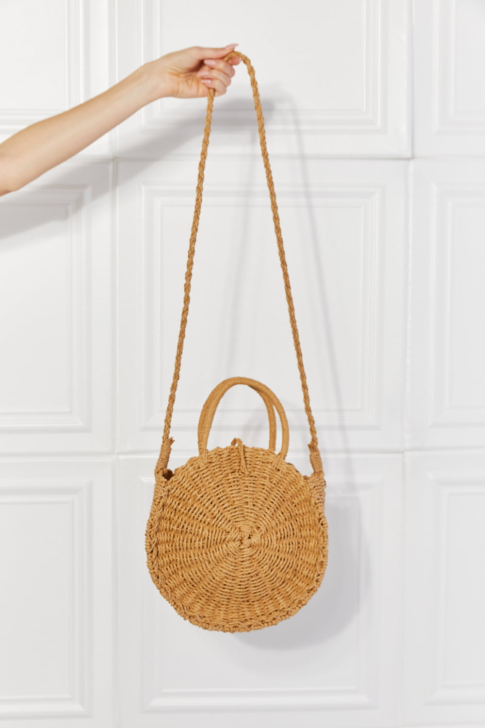 Caramel Rounded Rattan | Handbag