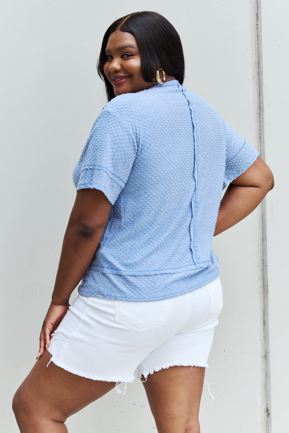 Swiss Dot Reverse Stitch Short Sleeve | Top