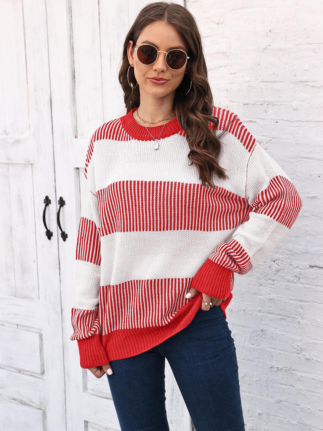 Round Neck Drop Shoulder | Sweater