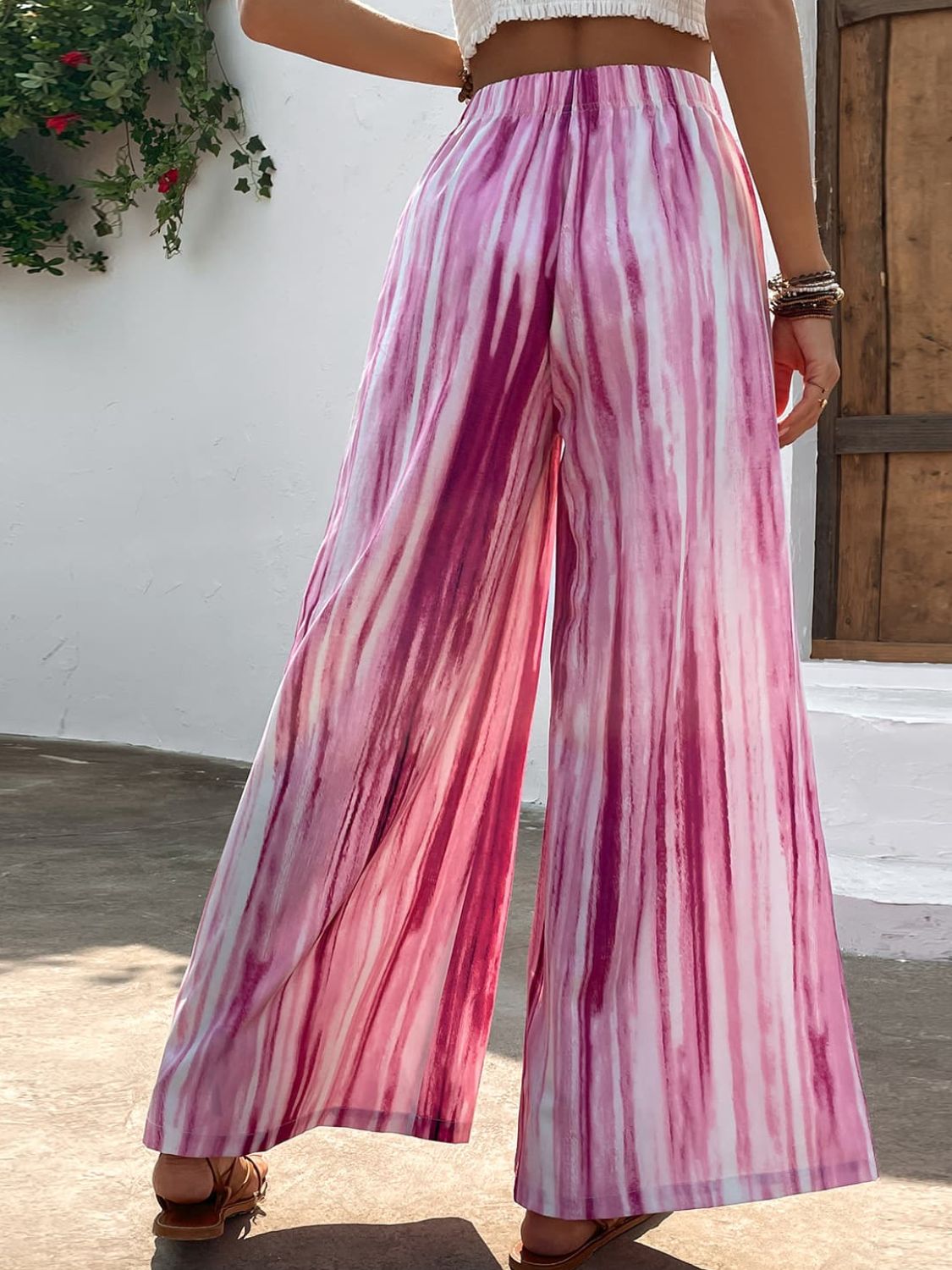 Striped High Waist Wide Leg | Pants