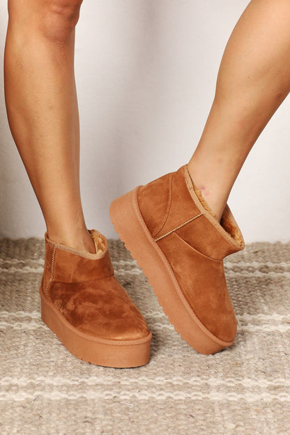 Fleece Lined Chunky Platform Mini | Boots