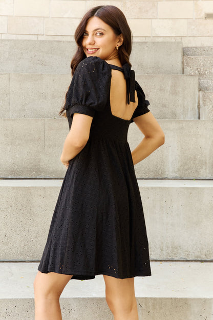 Square Neck Crochet Mini | Dress