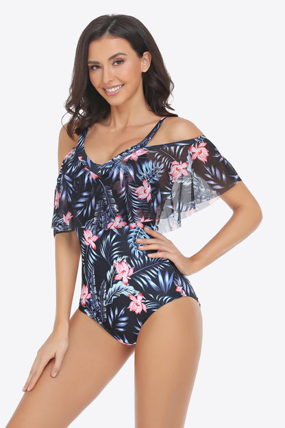 Cold-Shoulder Layered | One-Piece Swimsuit