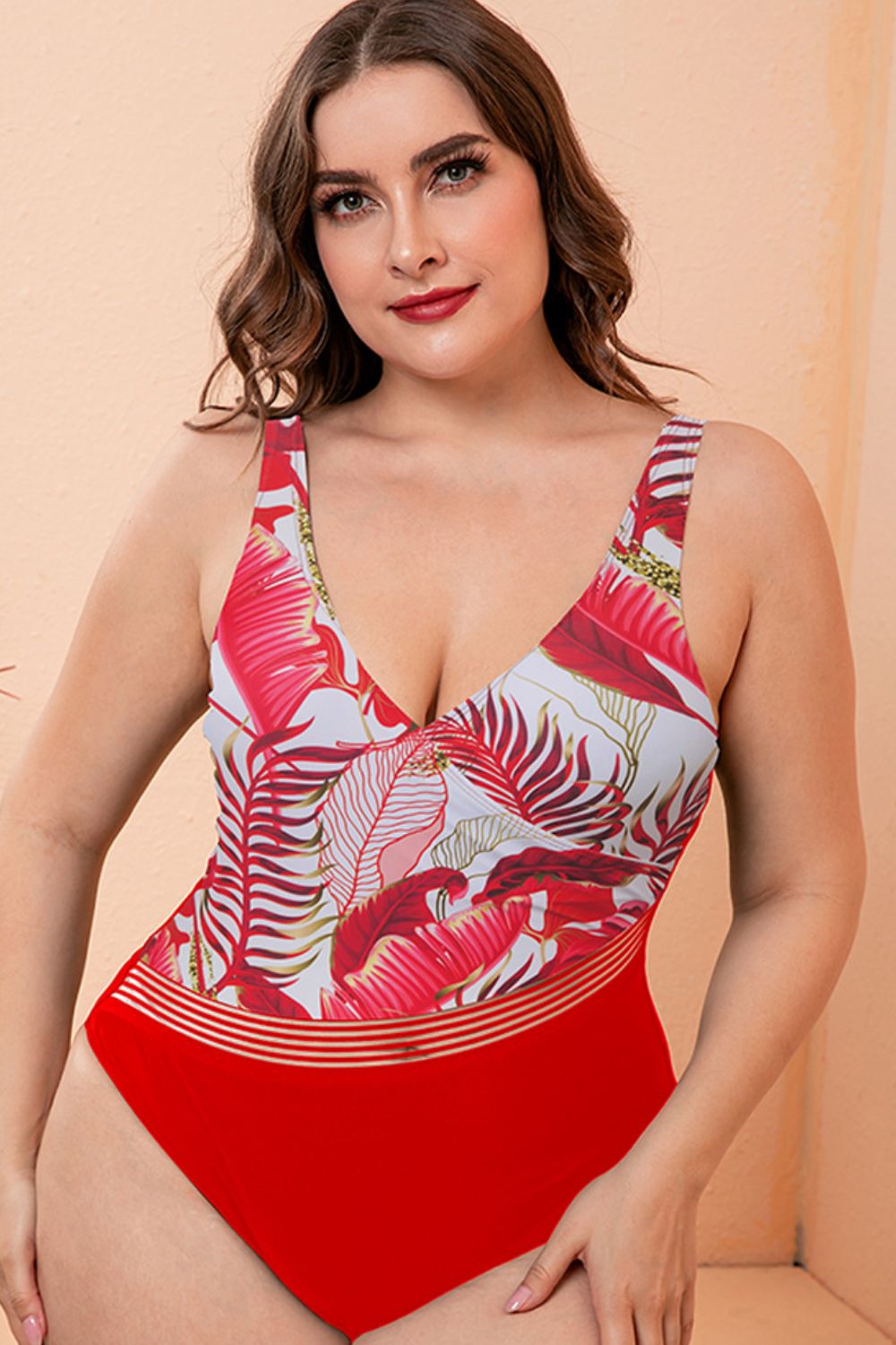 Two-Tone Plunge | One-Piece Swimsuit