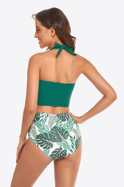 Botanical Halter Neck Drawstring | Bikini Set