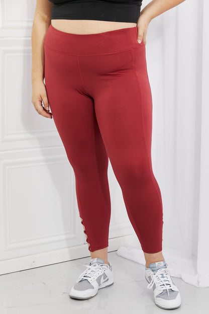 Ankle Cutout in Brick Red Active | Leggings