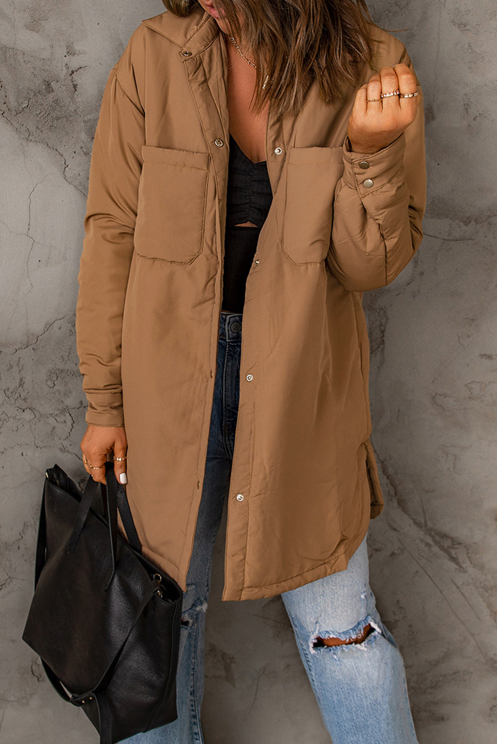 Snap Down Side Slit with Pockets | Jacket