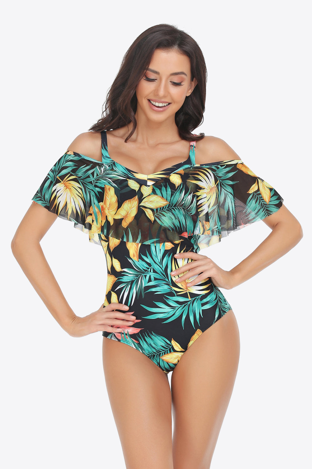 Cold-Shoulder Layered | One-Piece Swimsuit