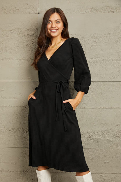 Surplice Flare Ruching | Dress