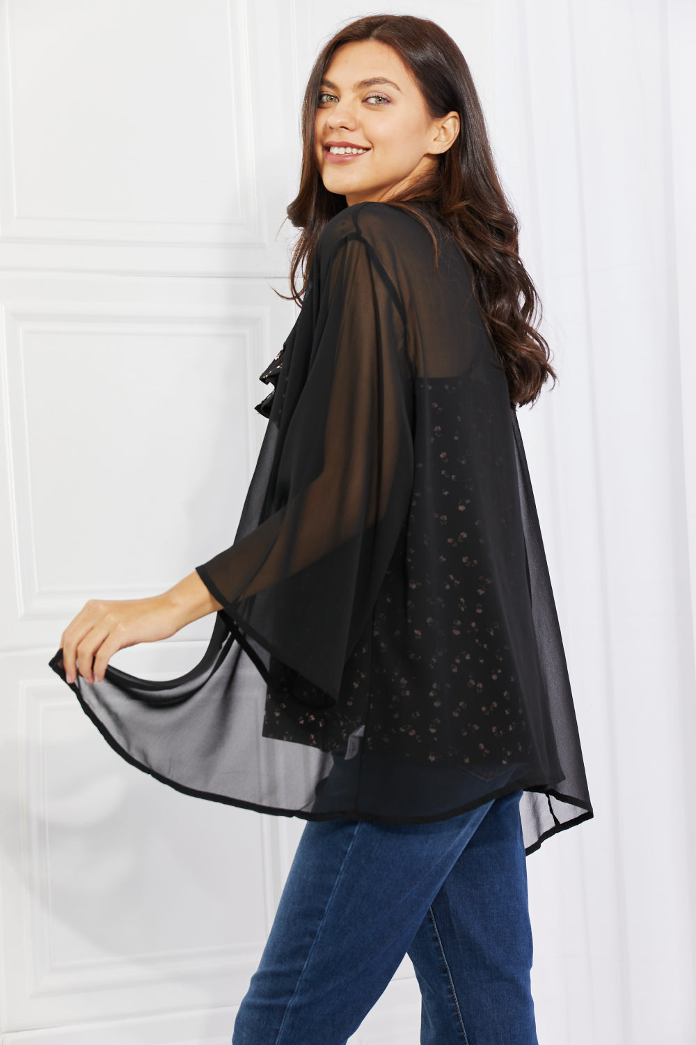 Black Chiffon | Kimono