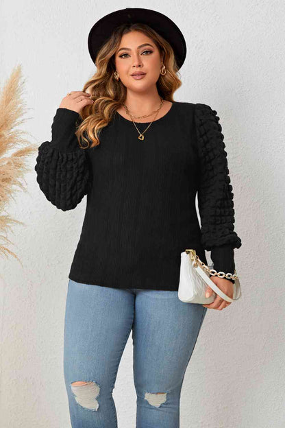 Round Neck Lantern Sleeve | Blouse