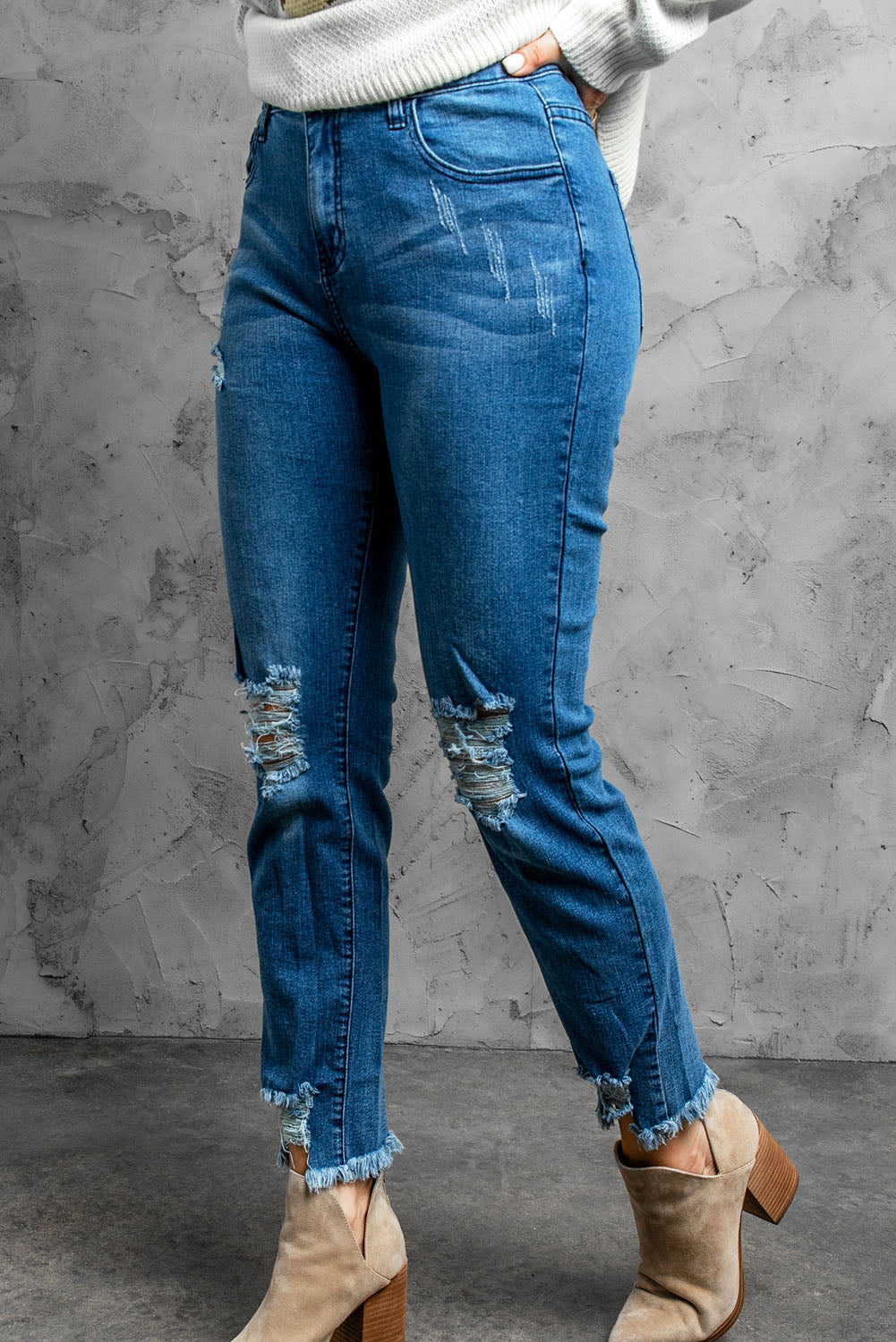 Stylish Distressed Cropped | Jeans