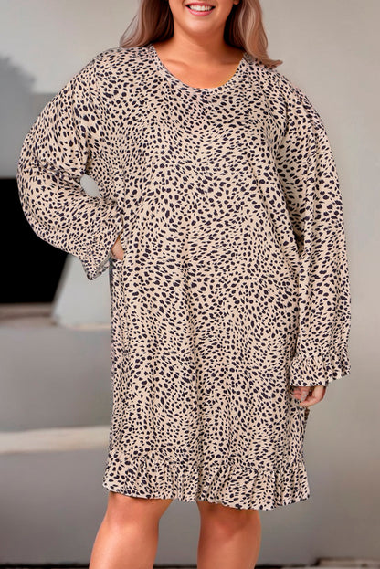 Leopard Print Long Sleeve Mini | Dress