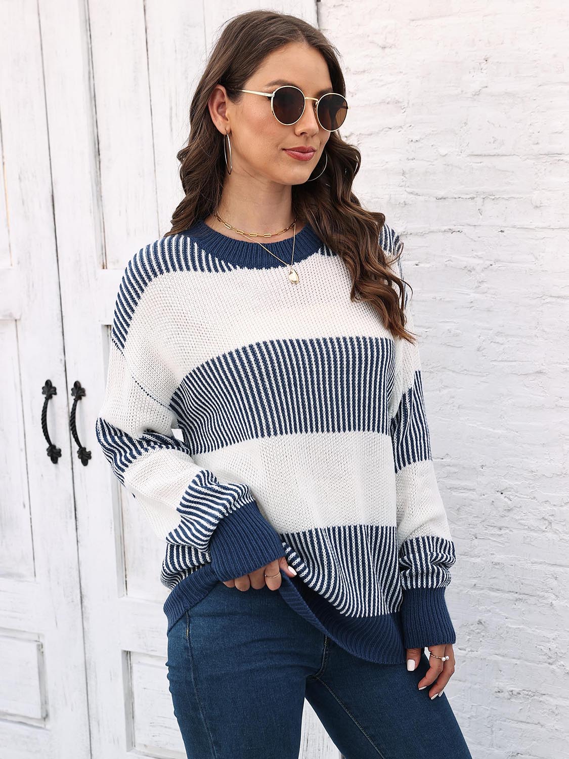Round Neck Drop Shoulder | Sweater