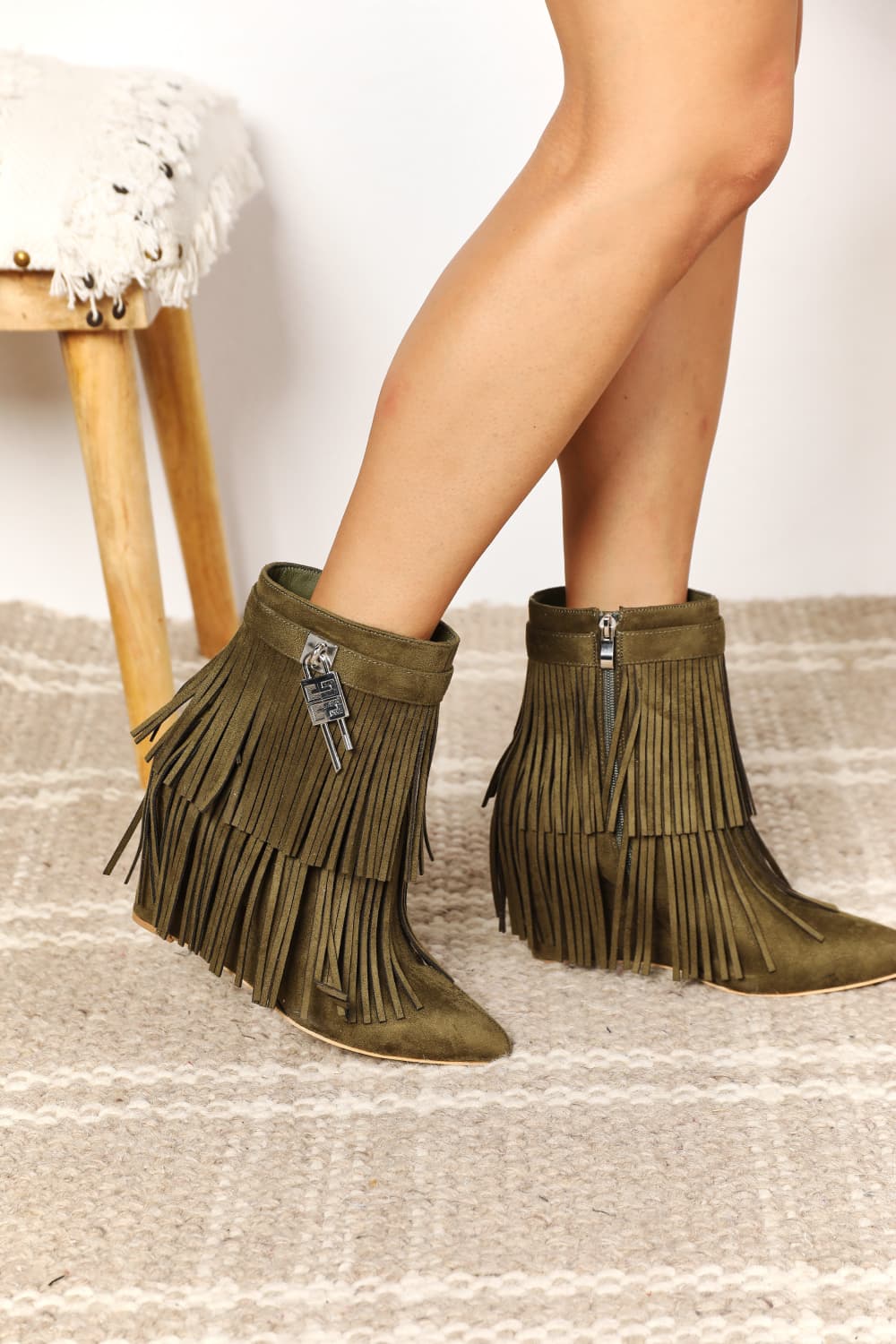 Tassel Wedge Heel Ankle | Booties