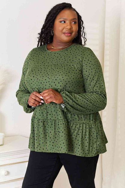 Long Puff Sleeve Polka Tiered | Top