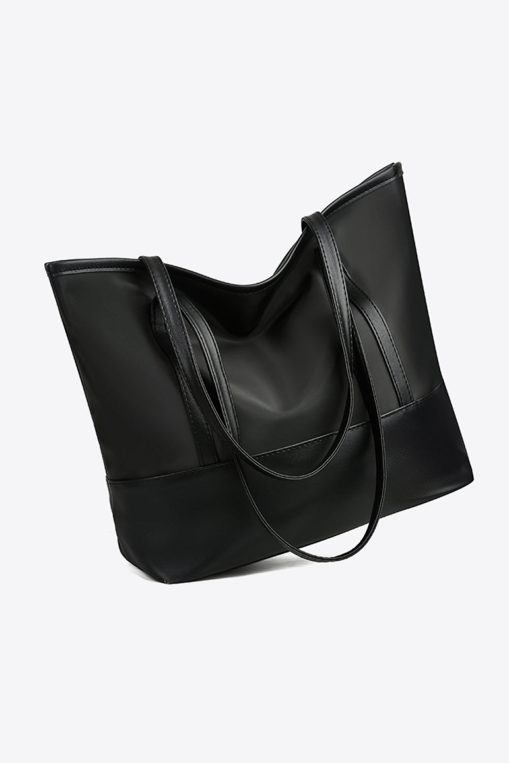 All Black Vegan Leather Tote | Bag