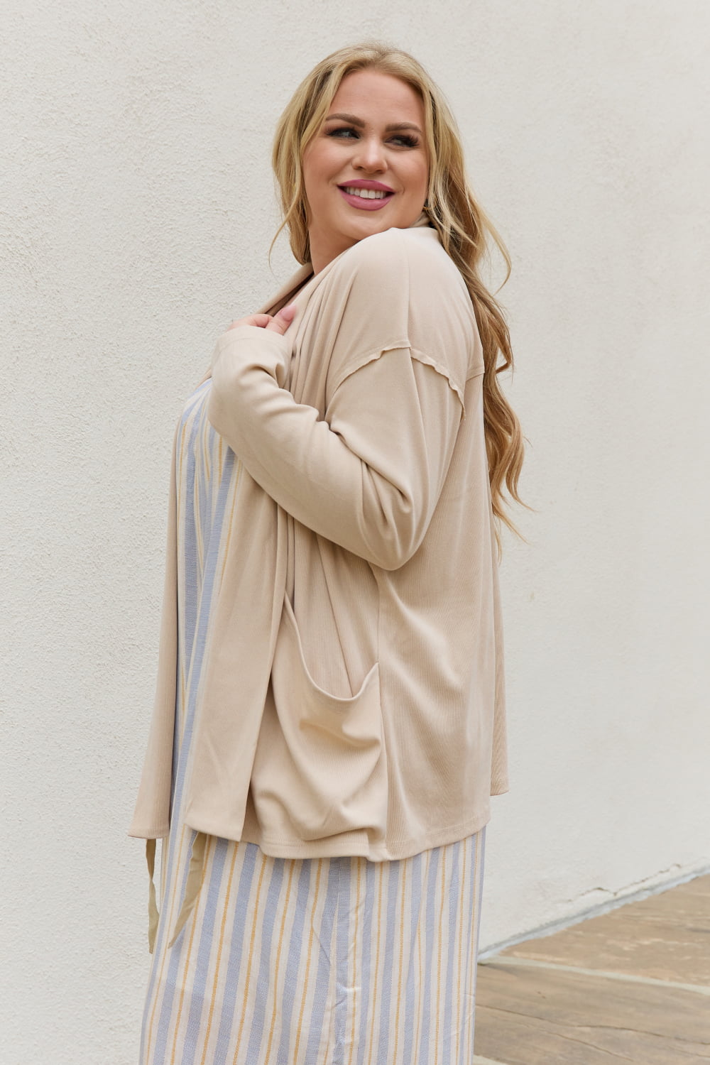 Soft Ribbed Open Front | Cardigan
