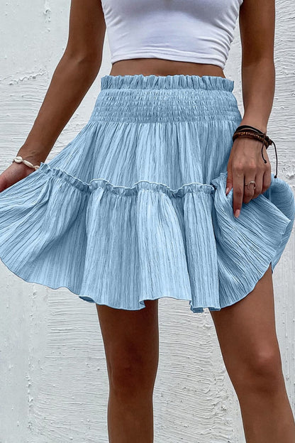Doll Up Smocked Waist Frill Trim | Skirt