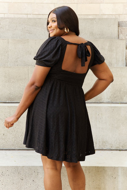 Square Neck Crochet Mini | Dress