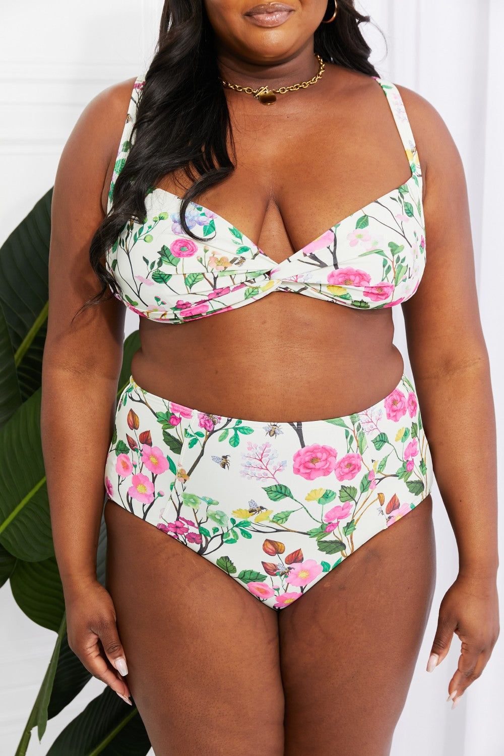 Creamy Floral Twist High-Rise | Bikini