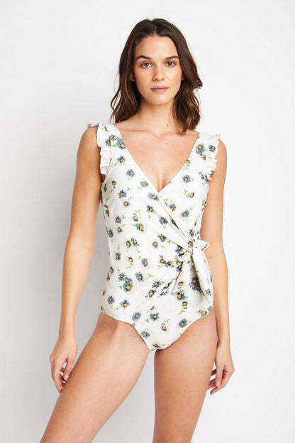 Floating Away Ruffle Faux Wrap | One-Piece Swimsuit