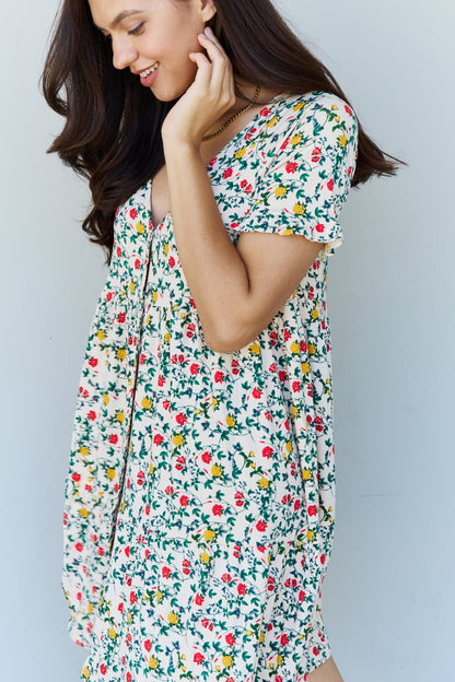 V-Neck Ruffle Sleeve Floral | Dress