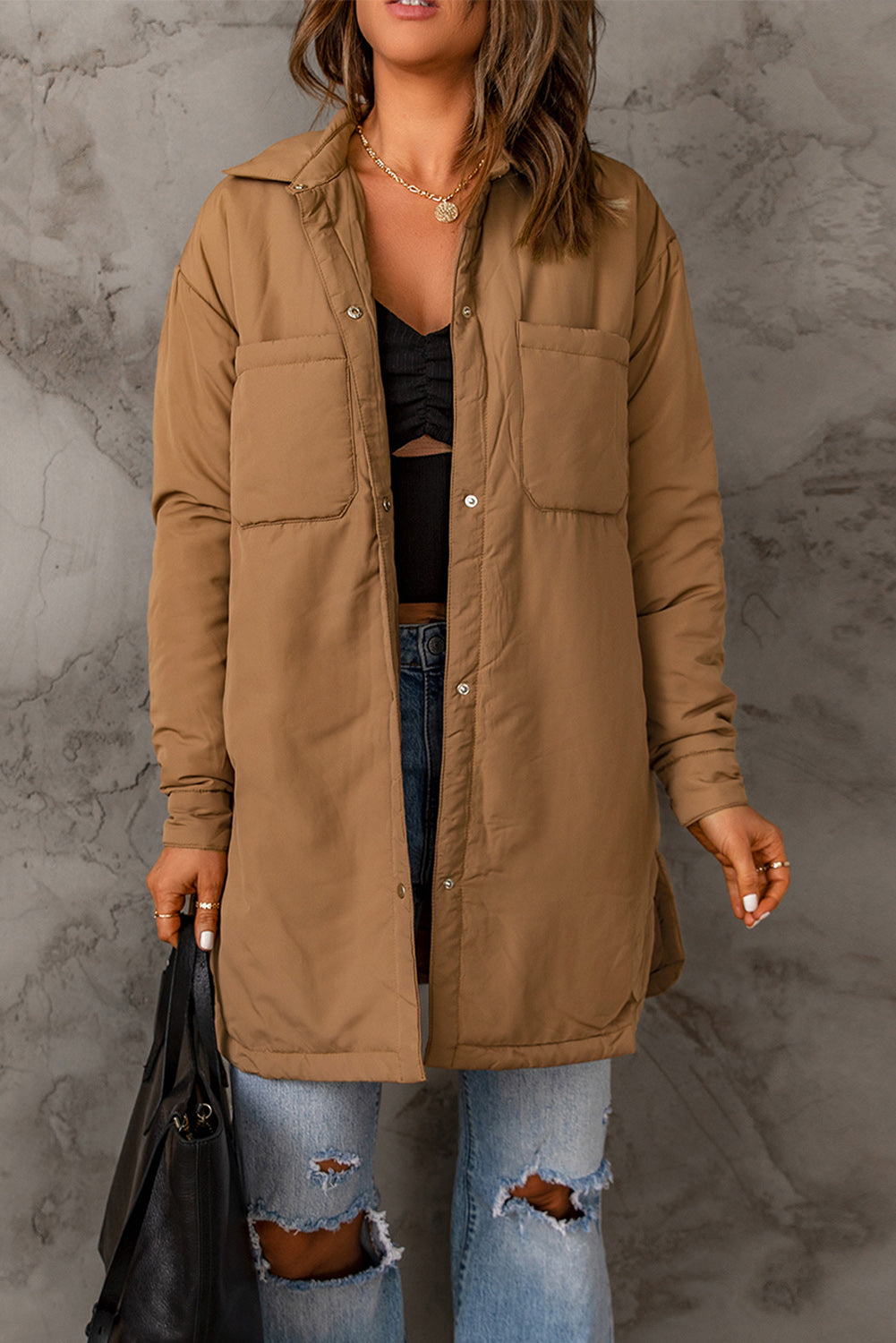 Snap Down Side Slit with Pockets | Jacket