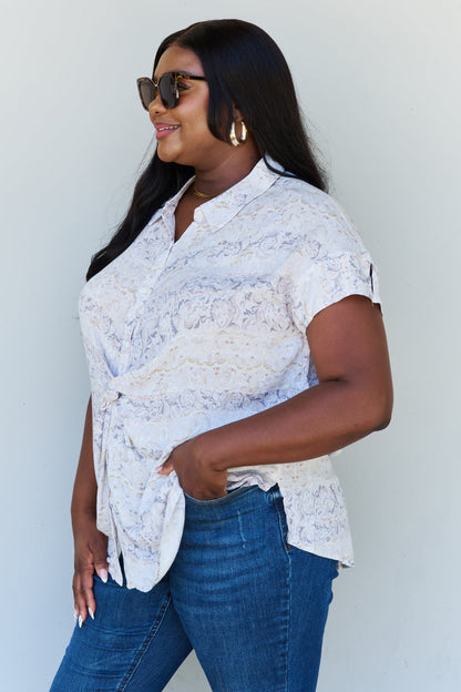 Floral Paisley Printeded Twist Tunic | Top