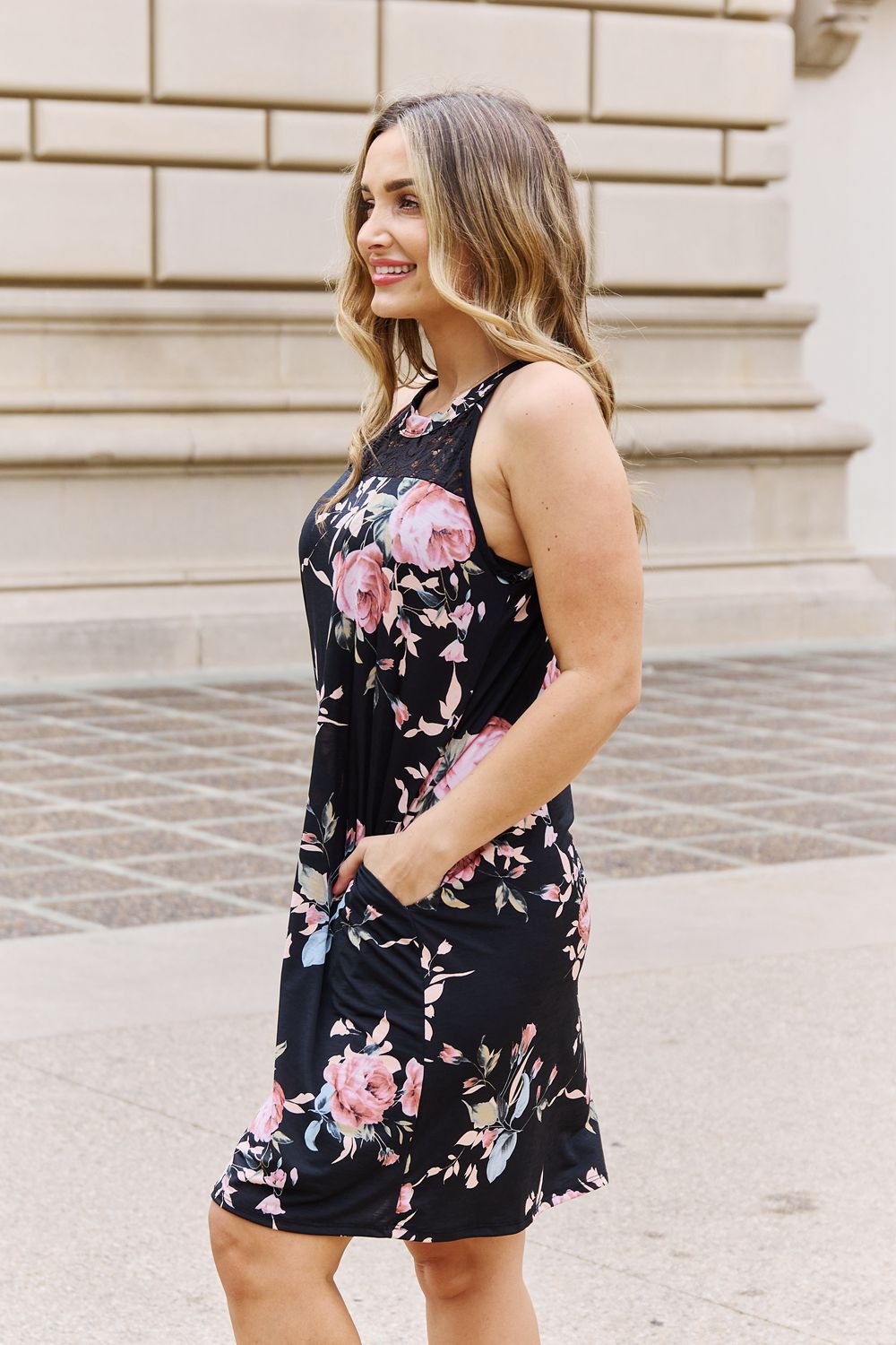 Floral Lace Detail Sleeveless | Dress