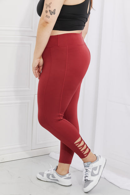 Ankle Cutout in Brick Red Active | Leggings